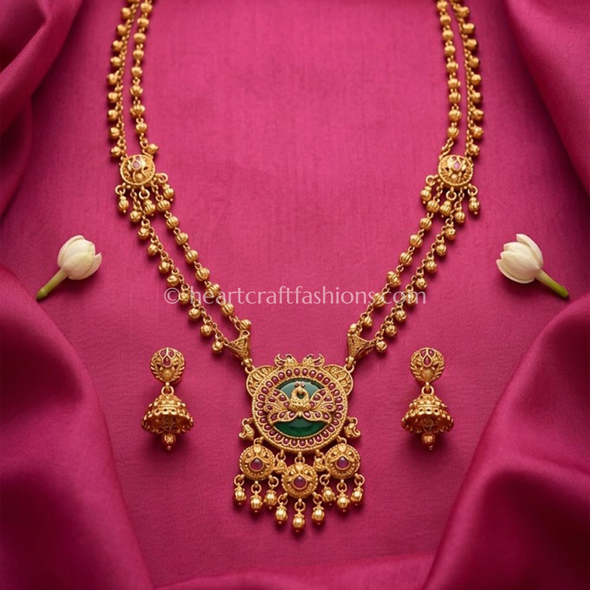 Purple Heritage Temple Long Necklace Set