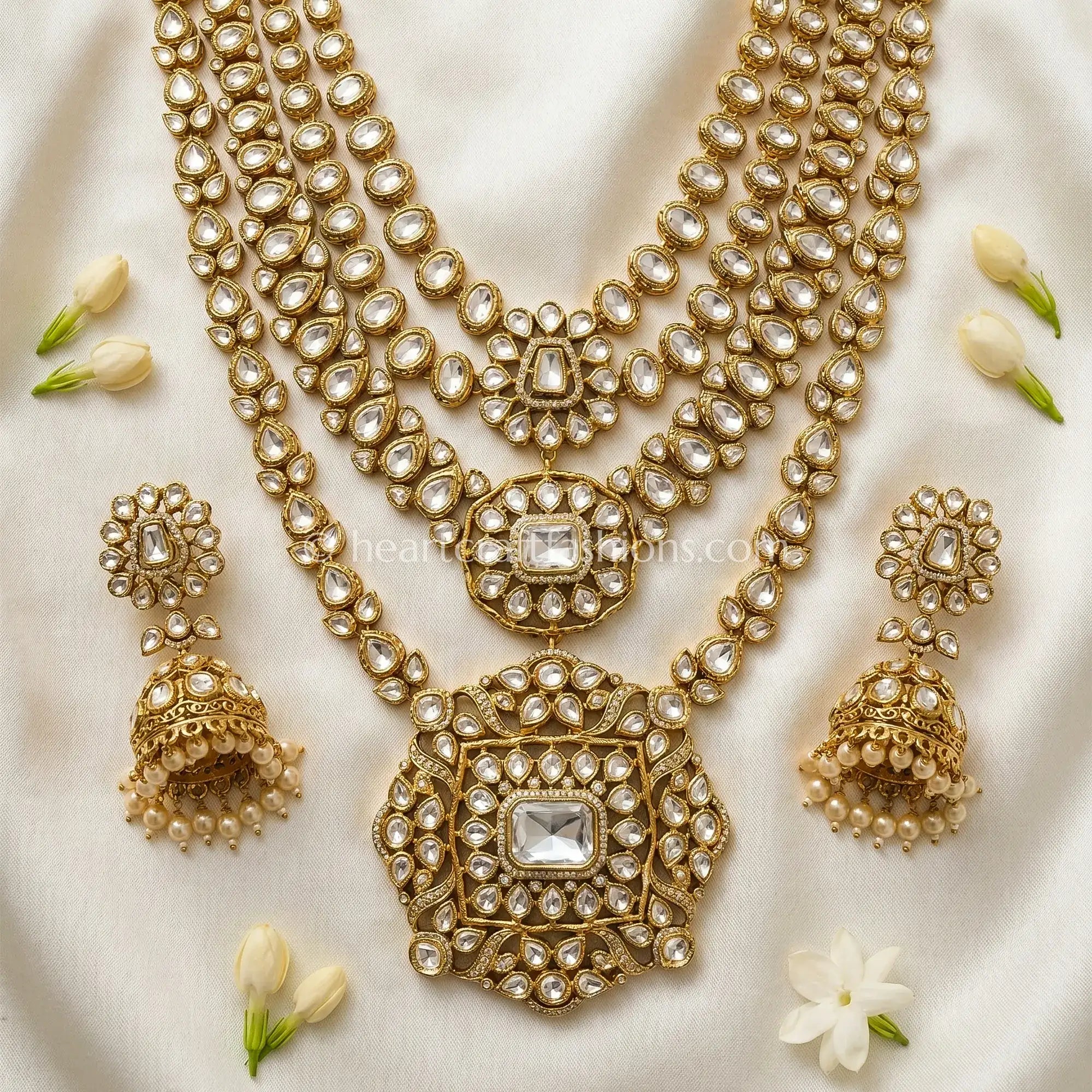 Moissanite Polki Kundan Noor Rani Haar