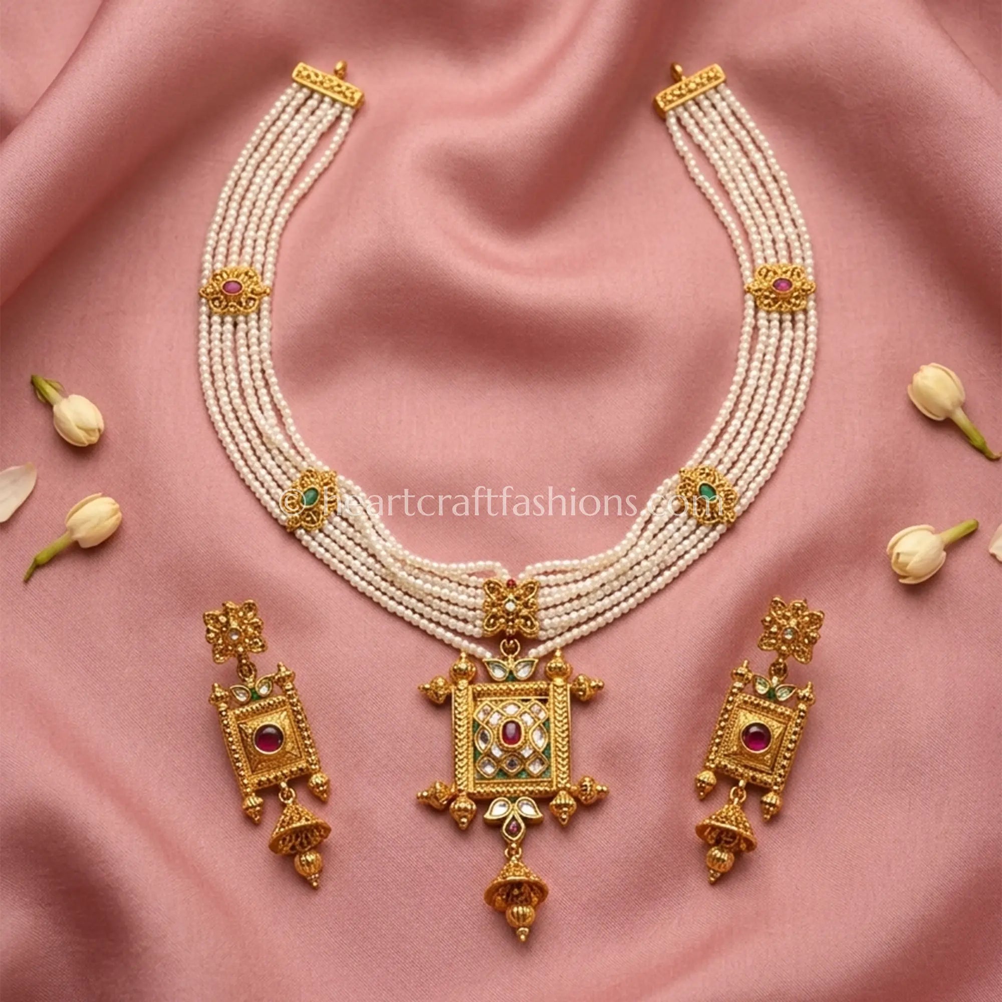Rajwadi Pearl Choker Set