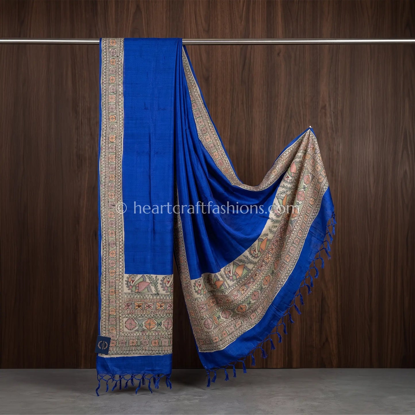 Royal Blue Hand Painted Madhubani Dupatta