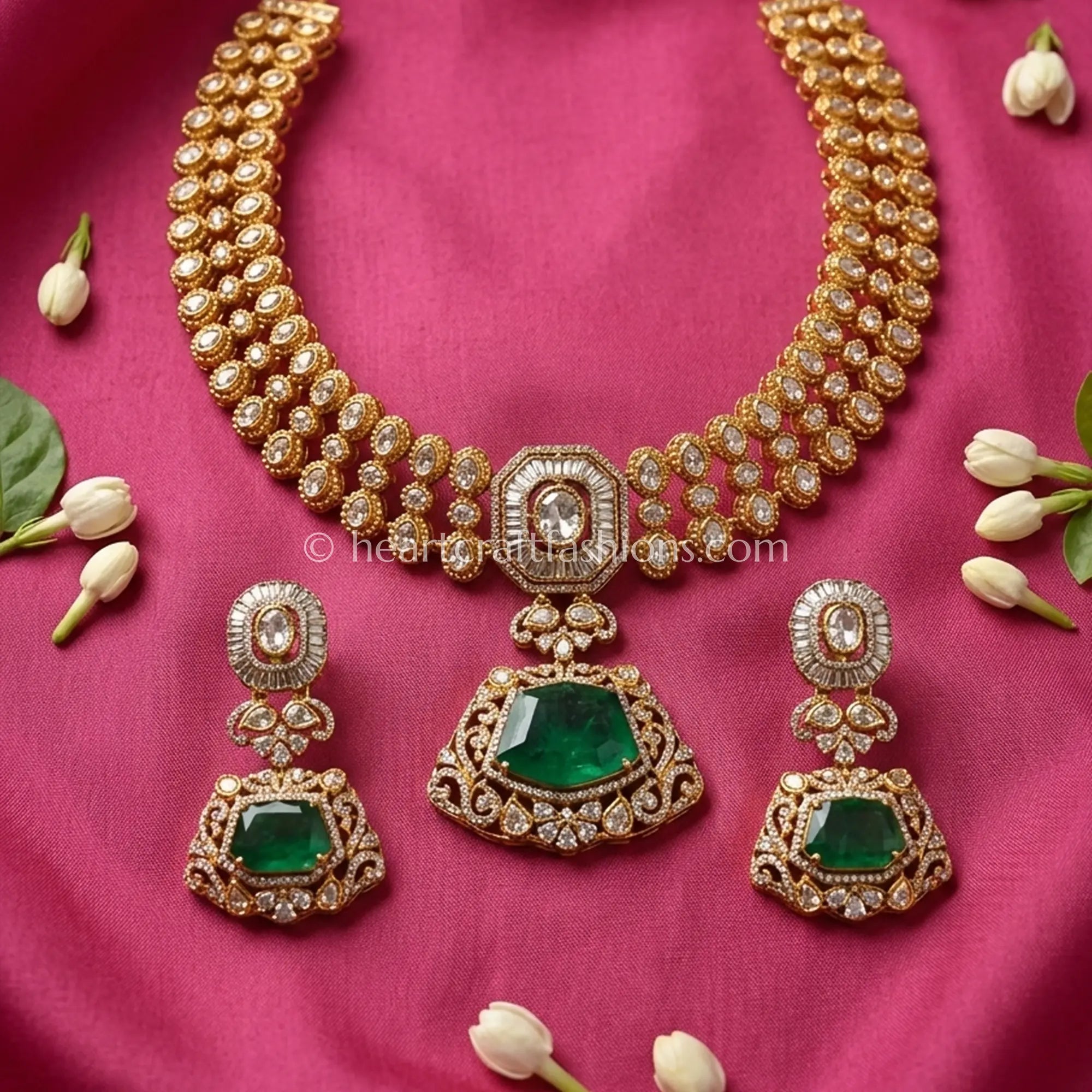 Royal Emerald Moissanite Doublet Choker
