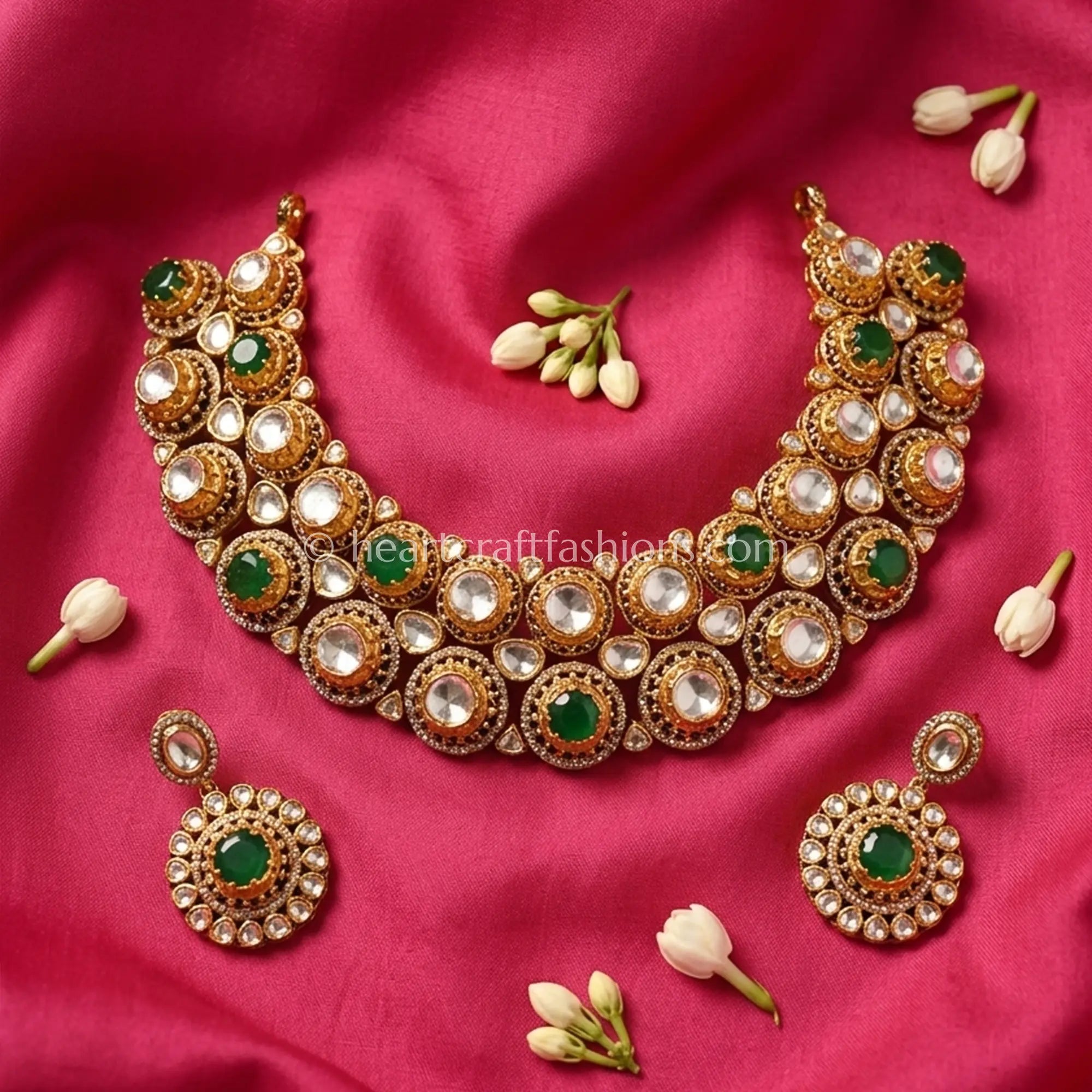 Royal Emerald Moissanite Luxe Choker Set