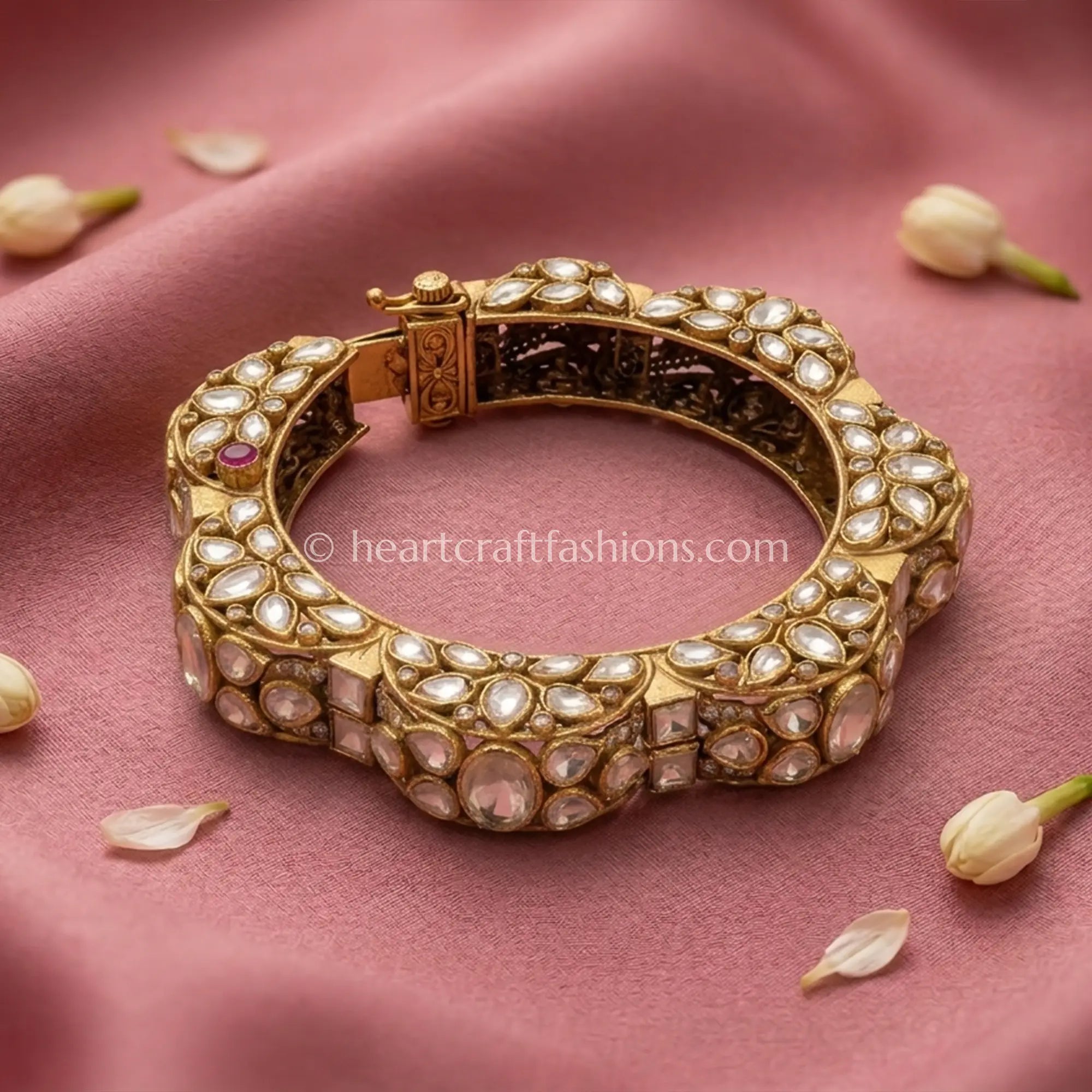 Royal Moissanite Polki Bangle