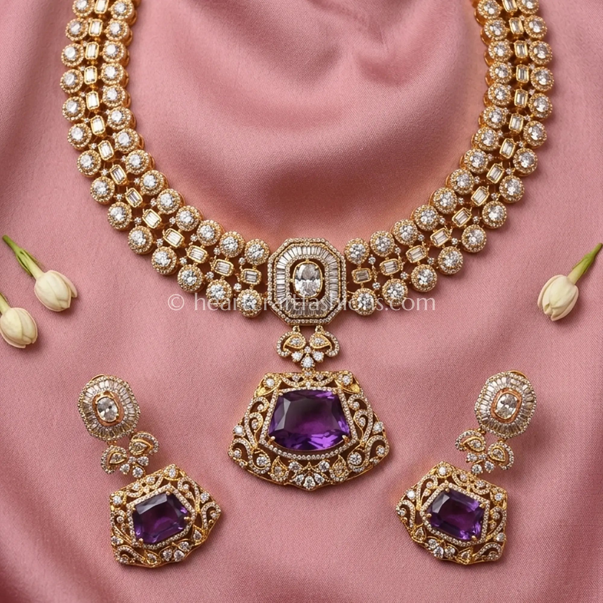 Royal Purple Moissanite Doublet Choker