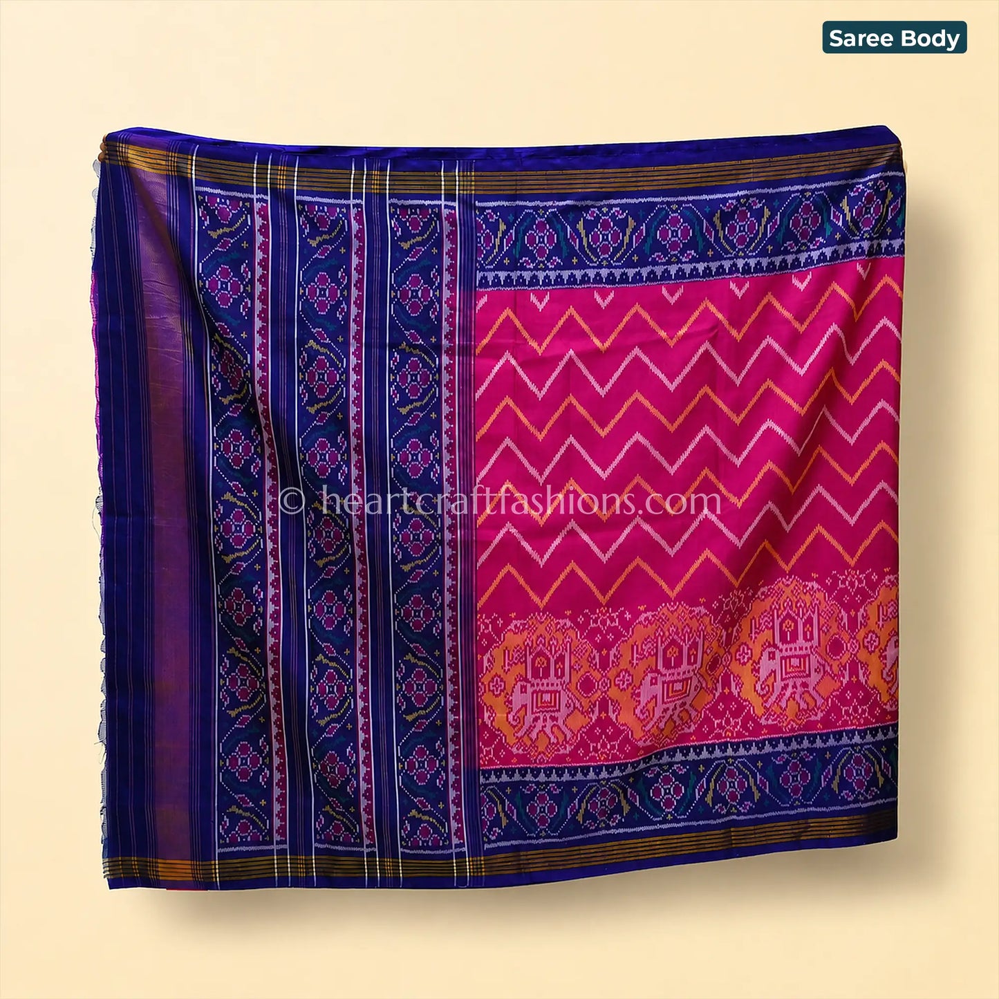 Royal Rani Pink Patola Silk Saree