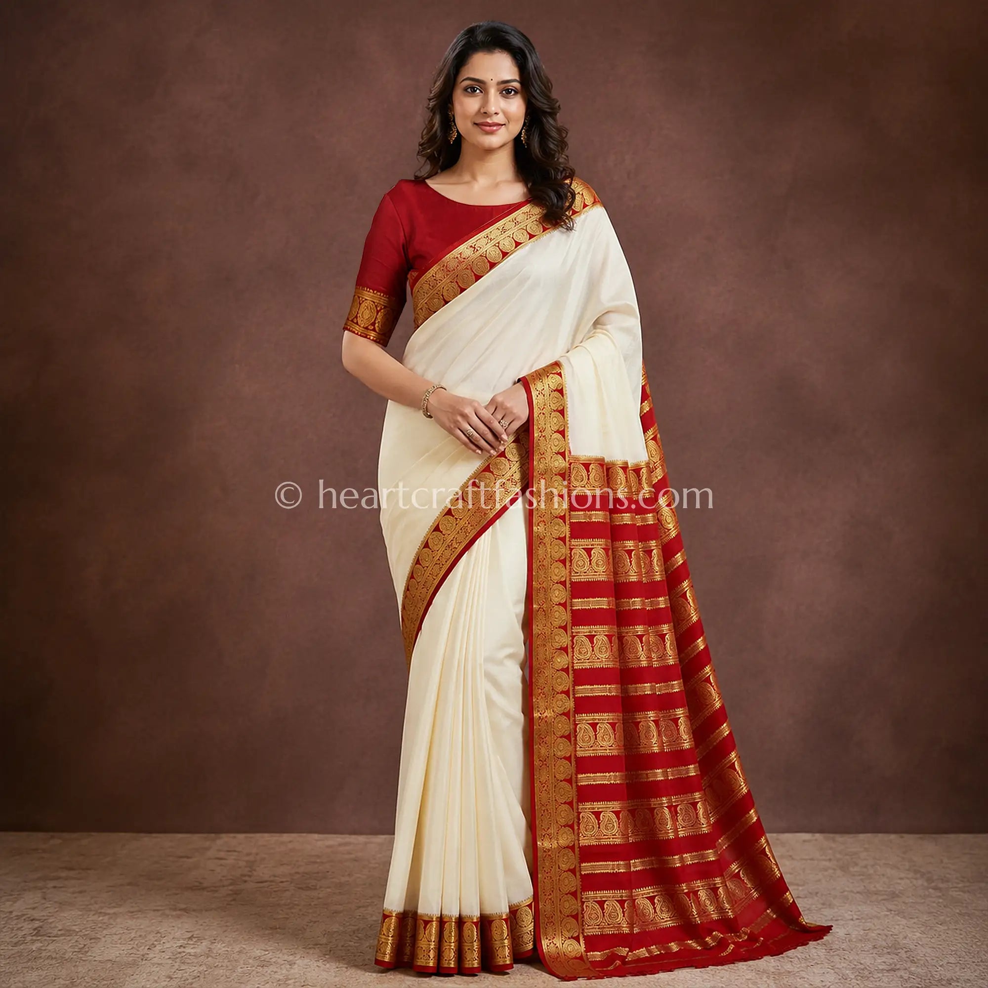 Royal Red Mysore Crepe Silk Saree