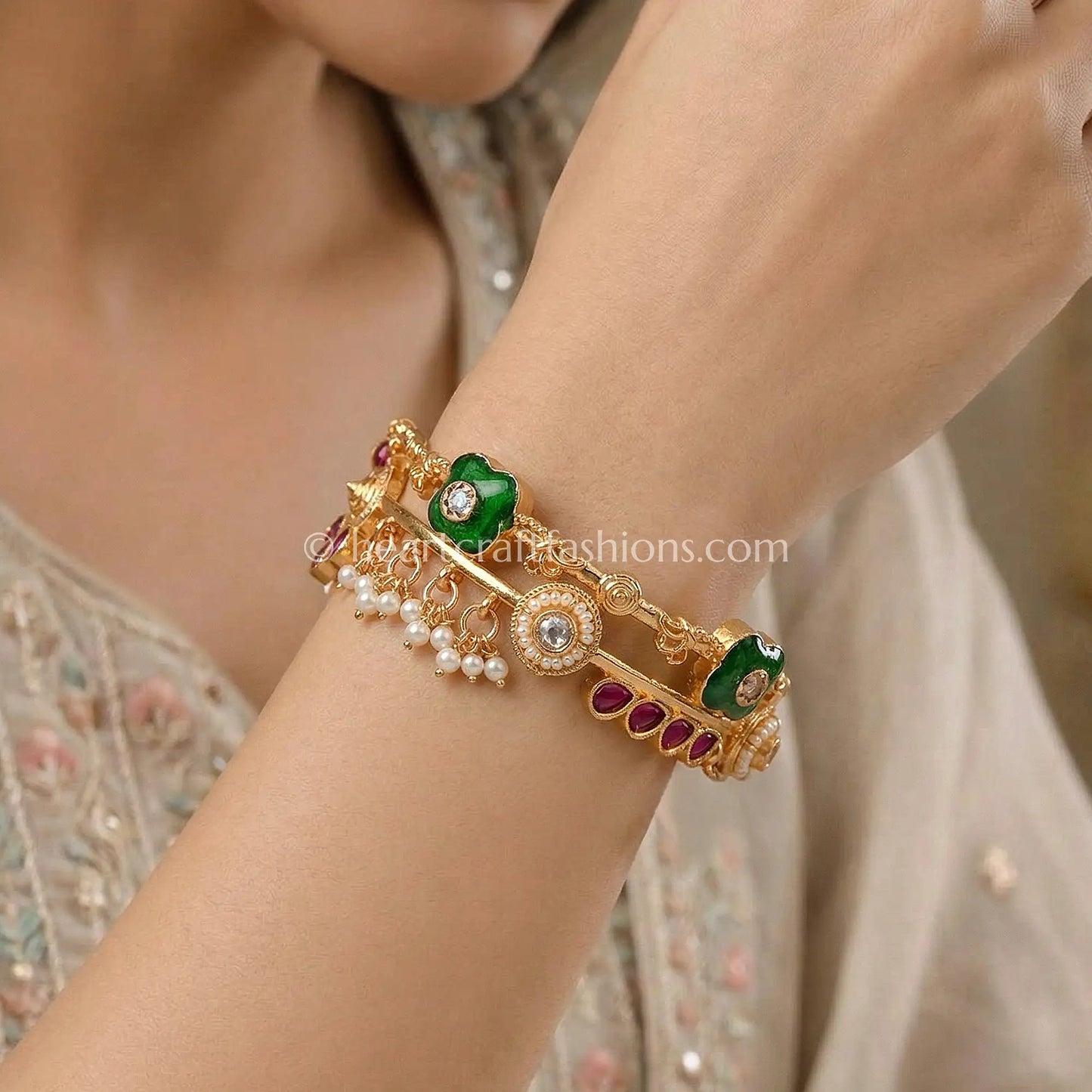 Ruby Emerald Heritage Charm Bracelet