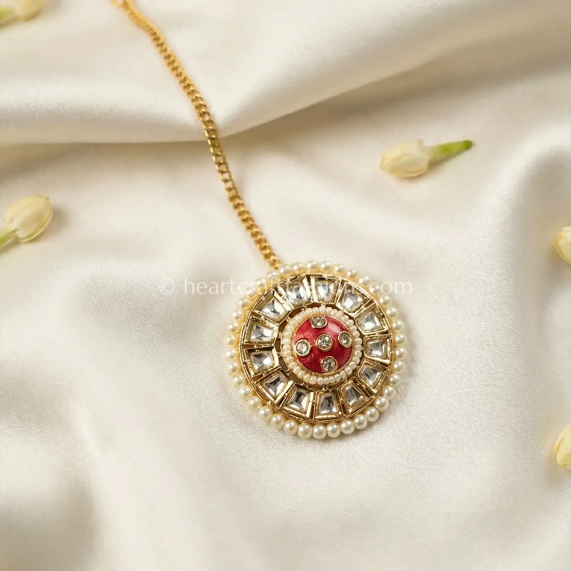 Ruby Pearl Polki Borla