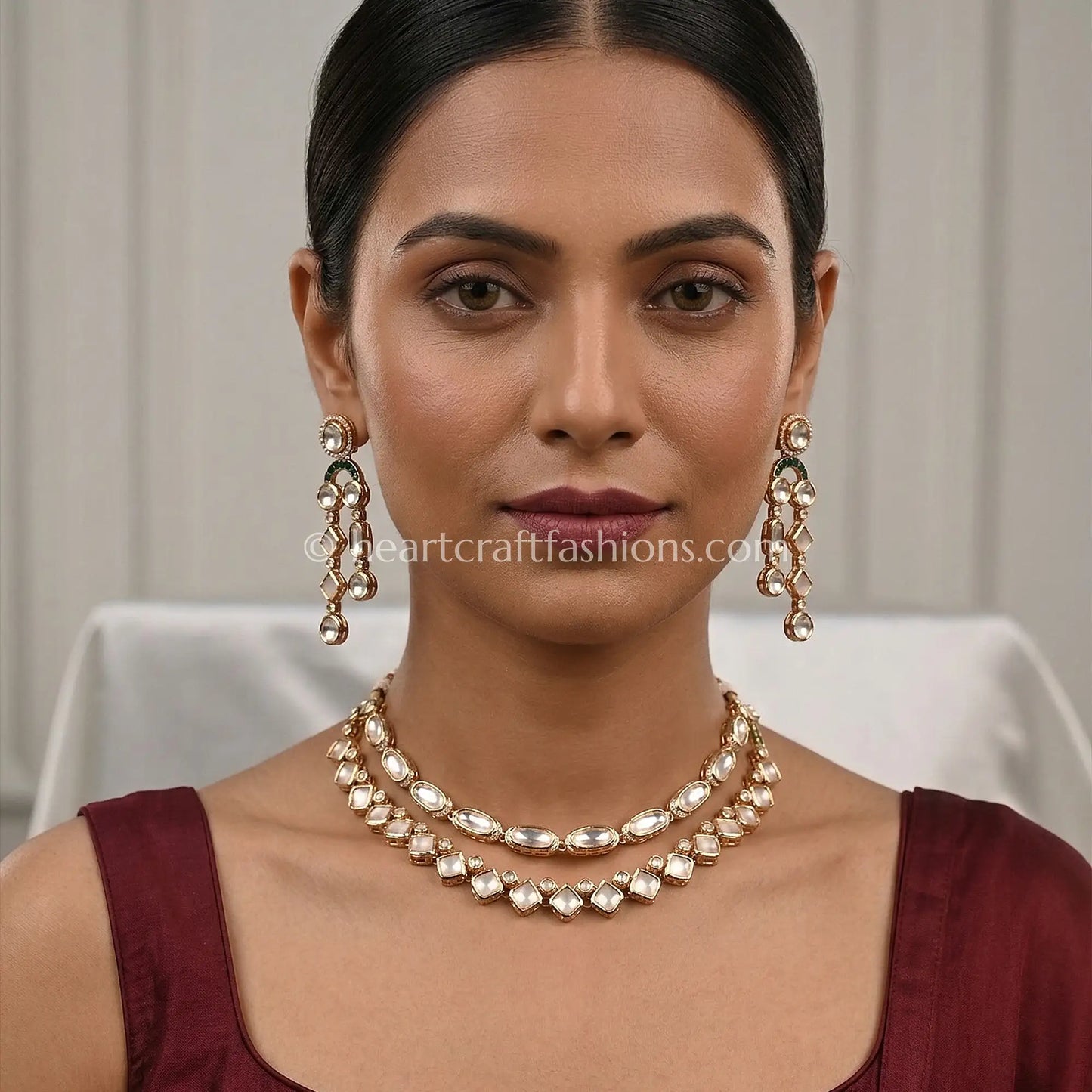 Sunehri Kundan & MOP Dual Layer Choker