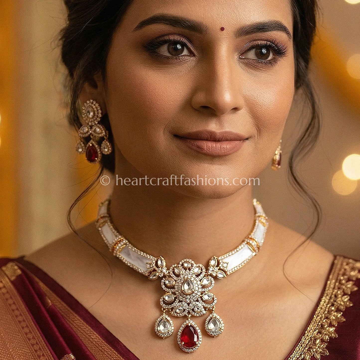 Sunehri MOP Ruby Regalia Set