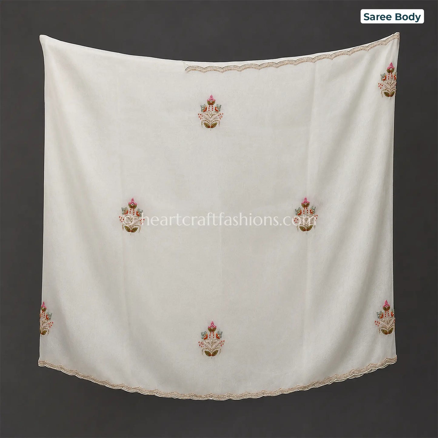 Shvet Angan Organza Kolkata Handwork Saree