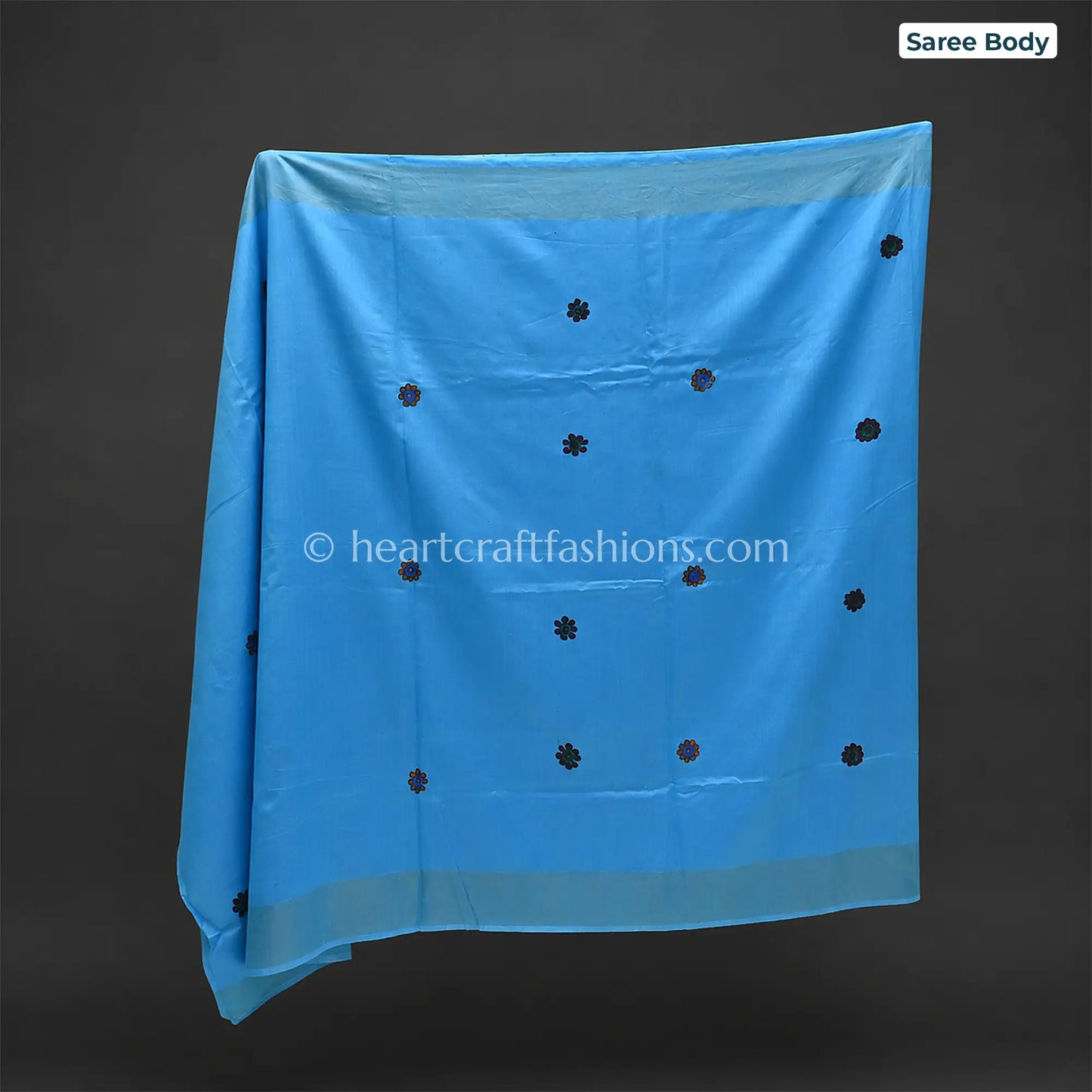 Silk Sky Blue Madhubani Handpainted Saree