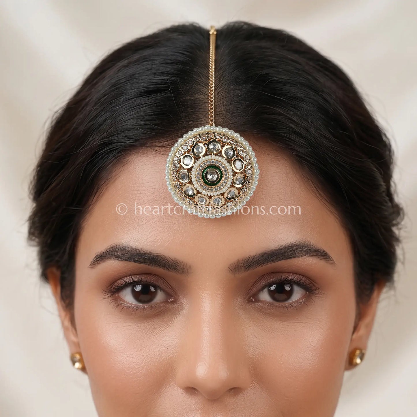 Sunehri Emerald Tejas Kundan & Pearl Borla