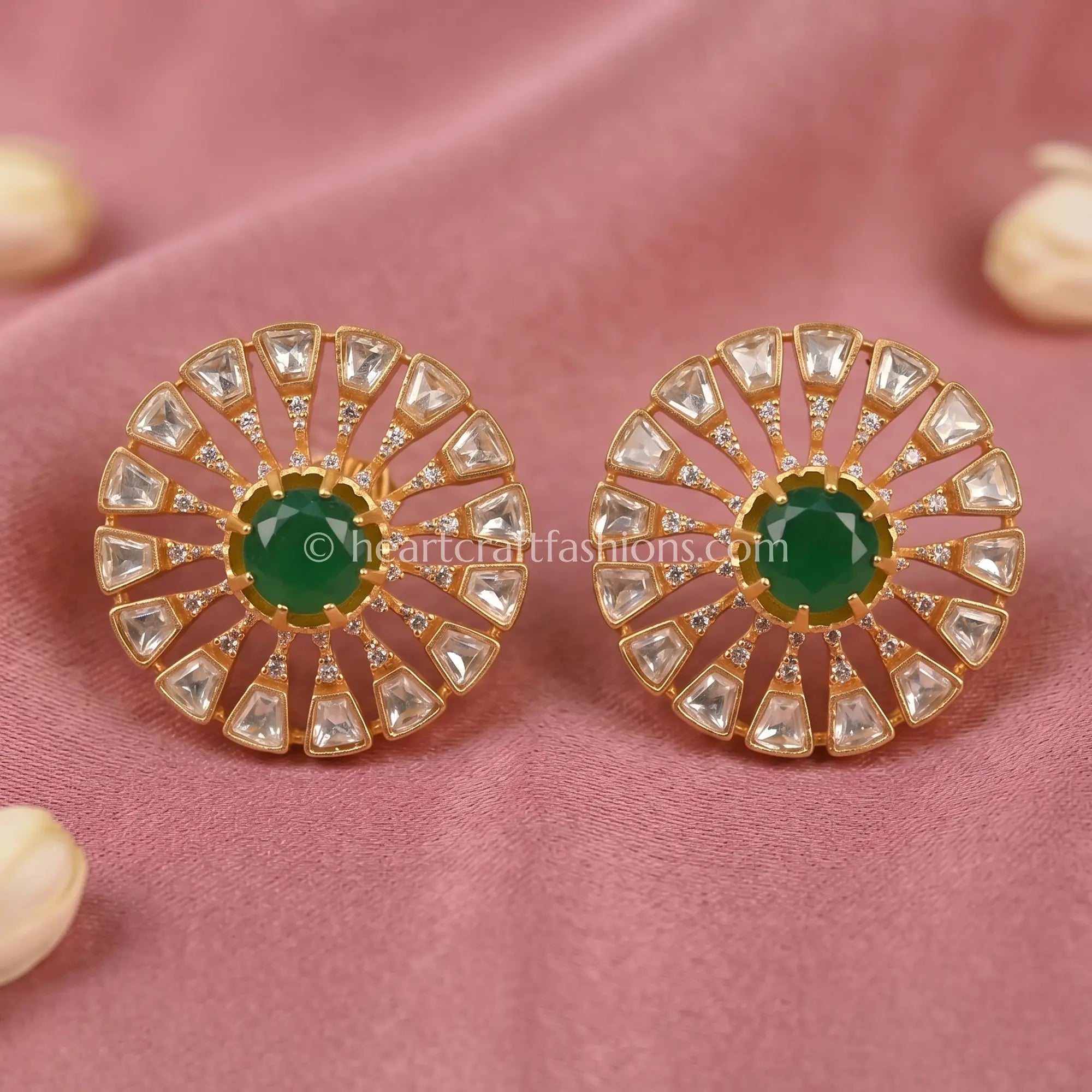 Surya Panna Moissanite Studs