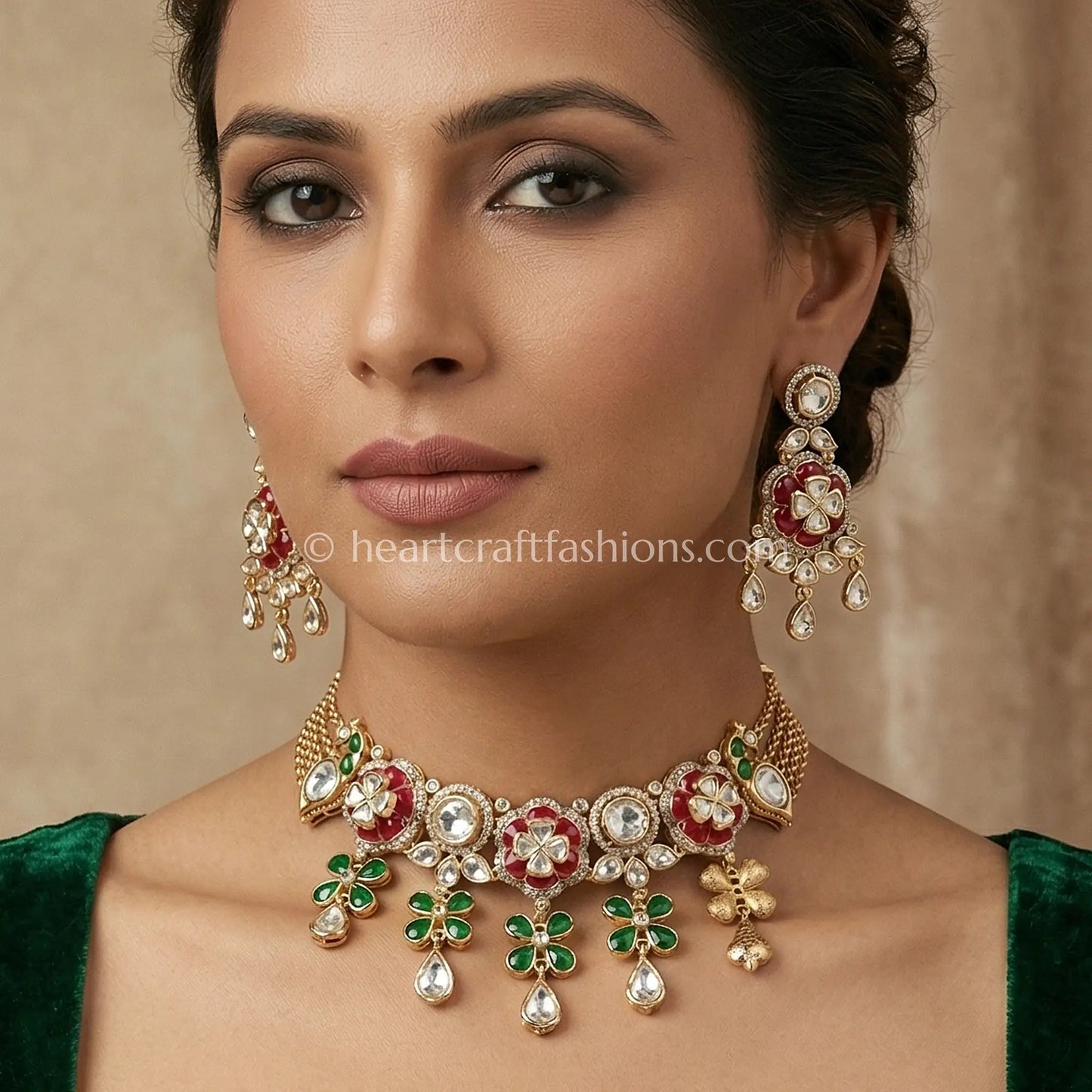 Vanya Sunehri Floral Kundan Choker