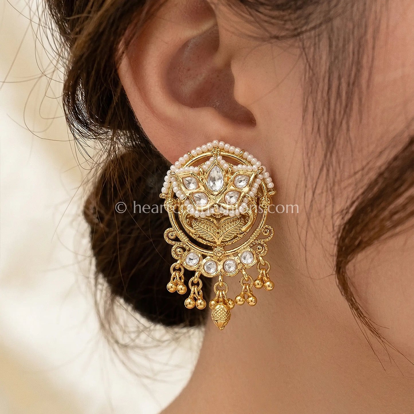 Virasat Heritage Moissanite Polki Studs