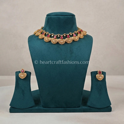 Royal Moissanite Heart Necklace Set