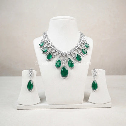 Royal Emerald Teardrop Zircon Set