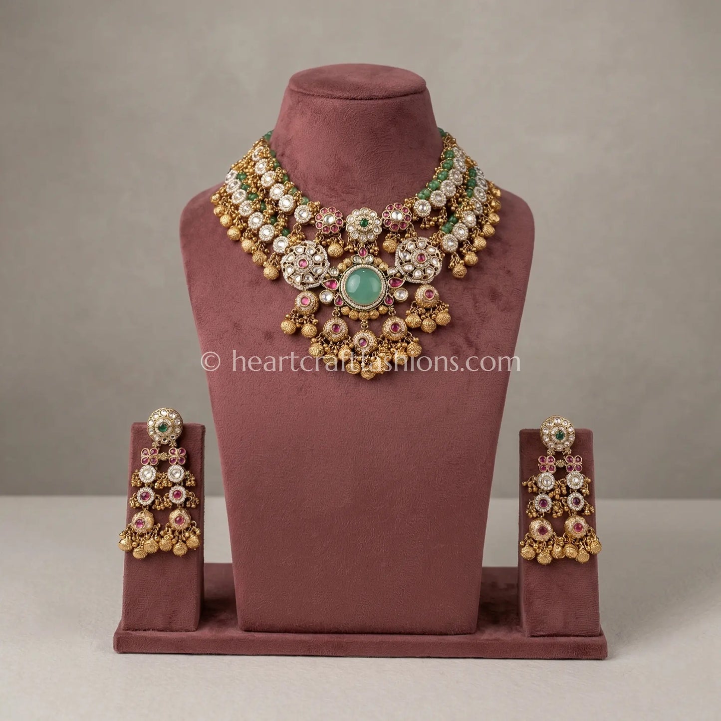 Heritage Pachi Kundan Layered Necklace Set