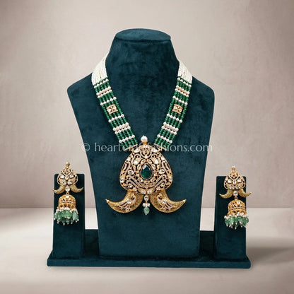 Rajvaadi Moissanite Panna Haar