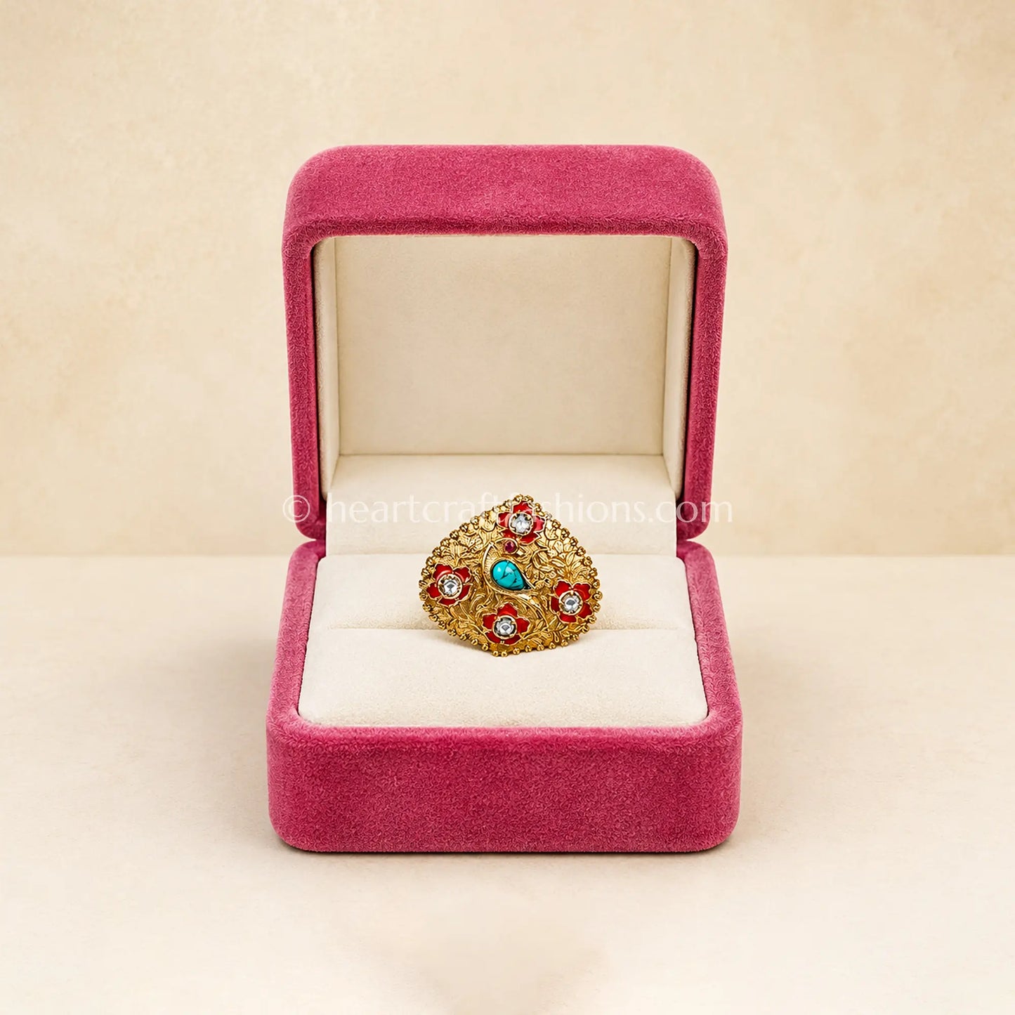 Neeltara Meenakari Polki Ring