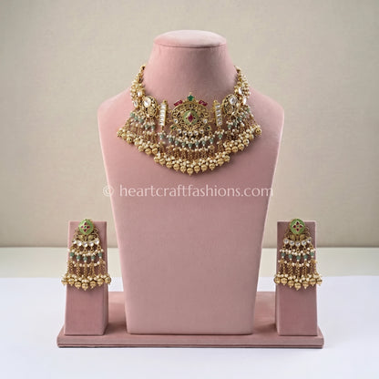 Heritage Pachi Kundan Pearl Drop Choker Set