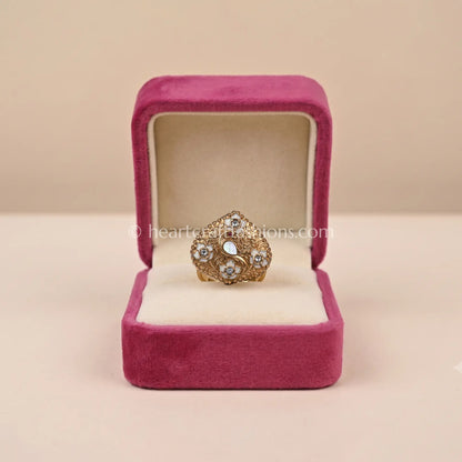 Chandbela Mother of Pearl Meenakari Ring