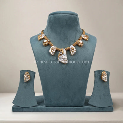 Amrapali Mosaic Mother-of-Pearl Antique Shield Necklace Set