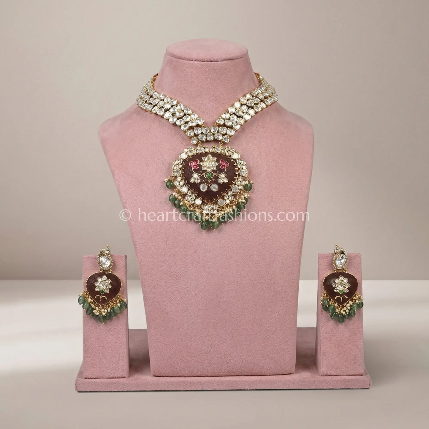 Rajputana Semi-Precious Stone Polki Necklace Set