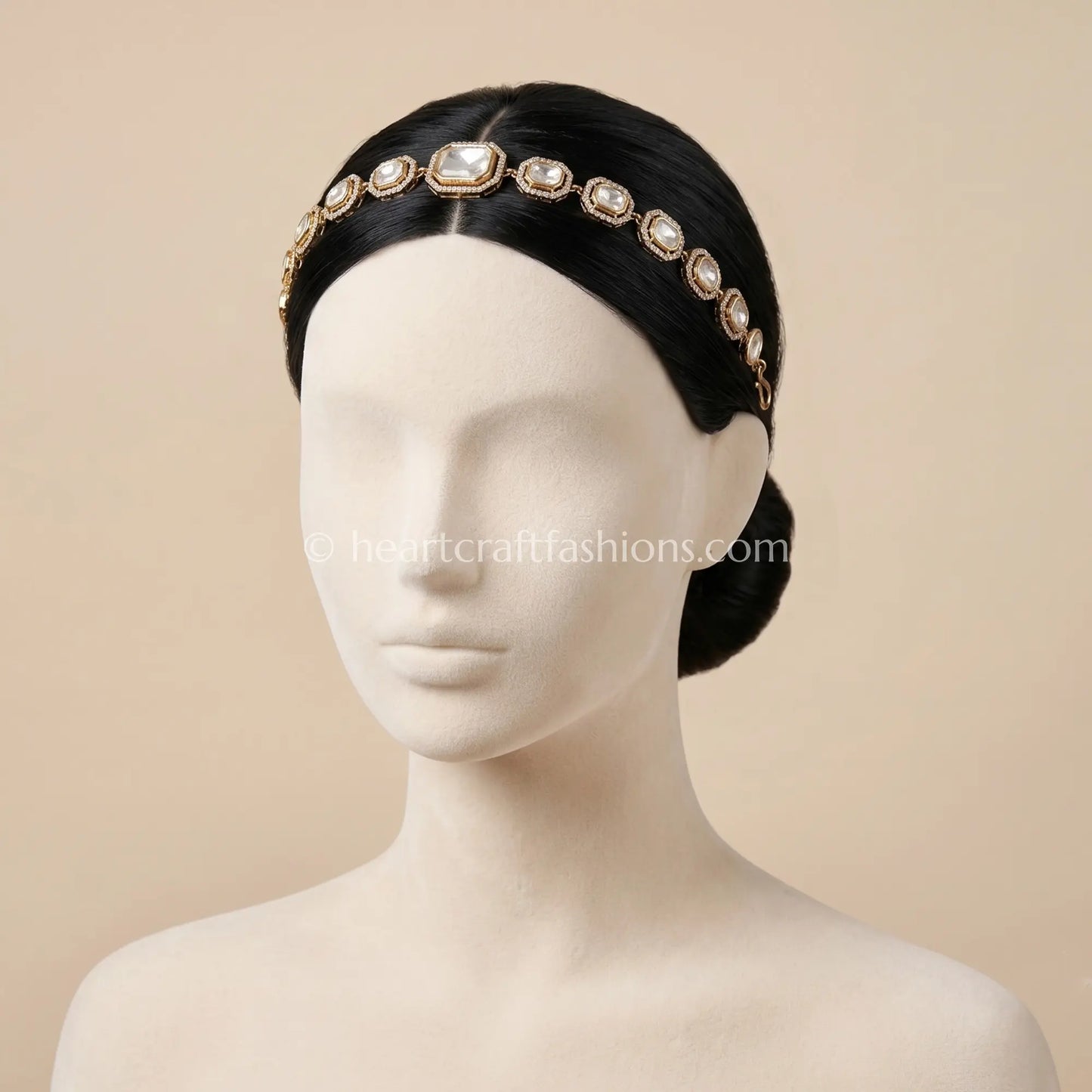 Noor Crystal Moissanite Polki Sheesh Patti