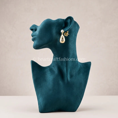 Pure Silver Gold-Plated Scattered Stone Teardrop Earrings – Hallmarked
