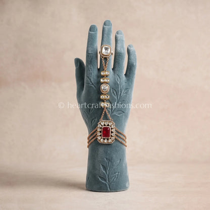 Raktima Moissanite Polki Hathphool