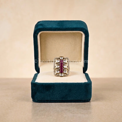 Sunehri Kundan Ruby Rekha Ring