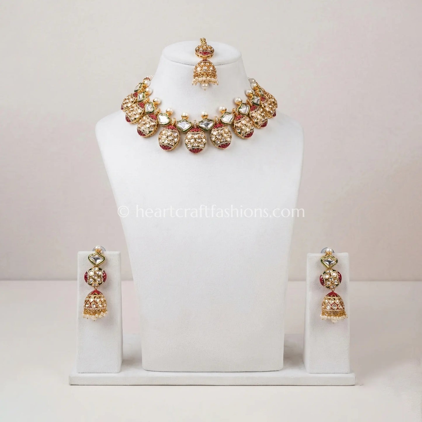 Noor Heart AC Kundan Necklace Set