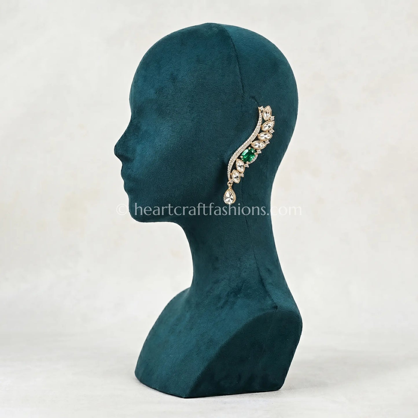 Sunehri Emerald Kundan Vine Ear Cuff
