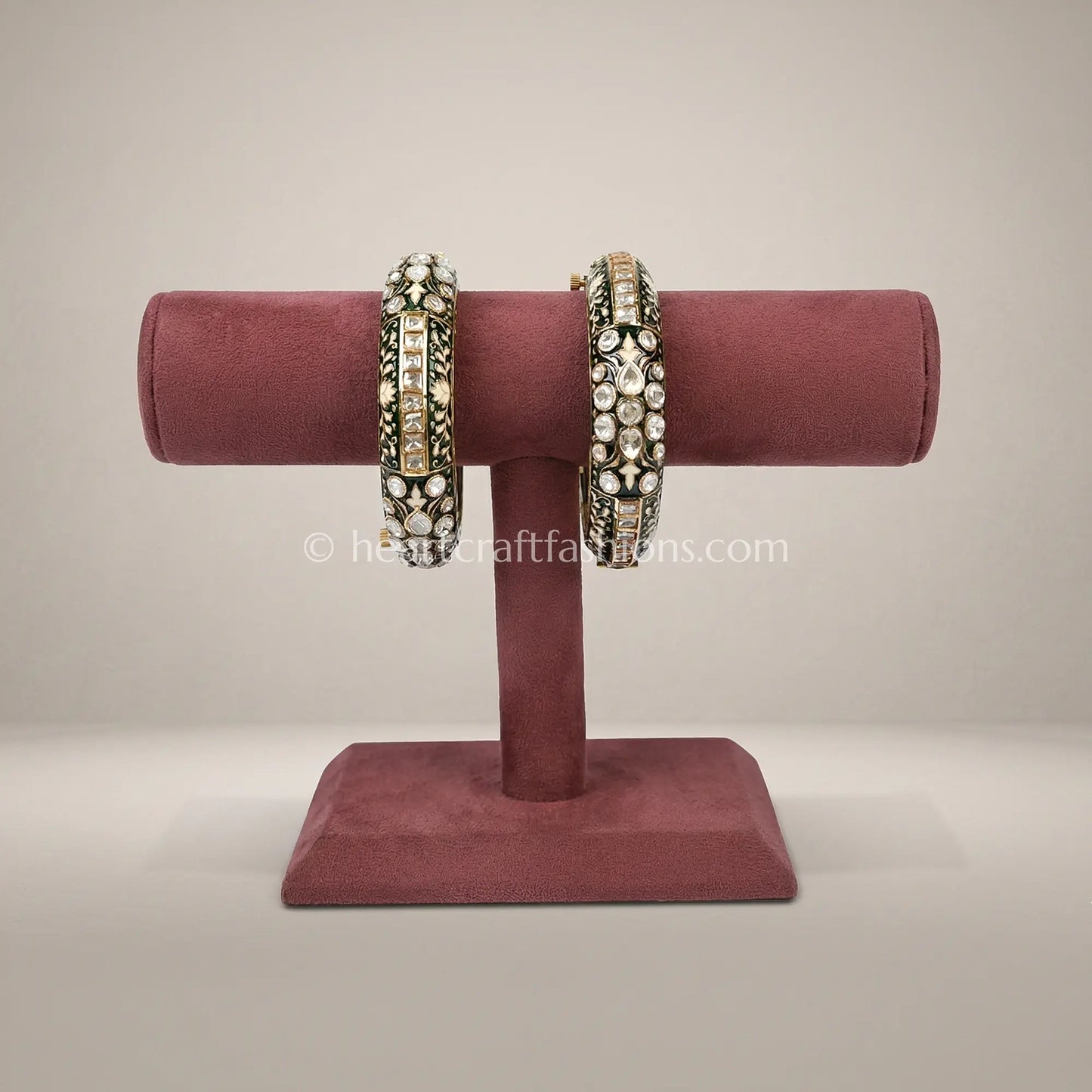 Green Meenakari Sunehri Kundan Patla