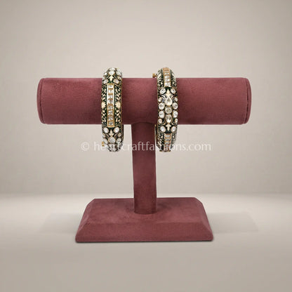 Green Meenakari Sunehri Kundan Patla