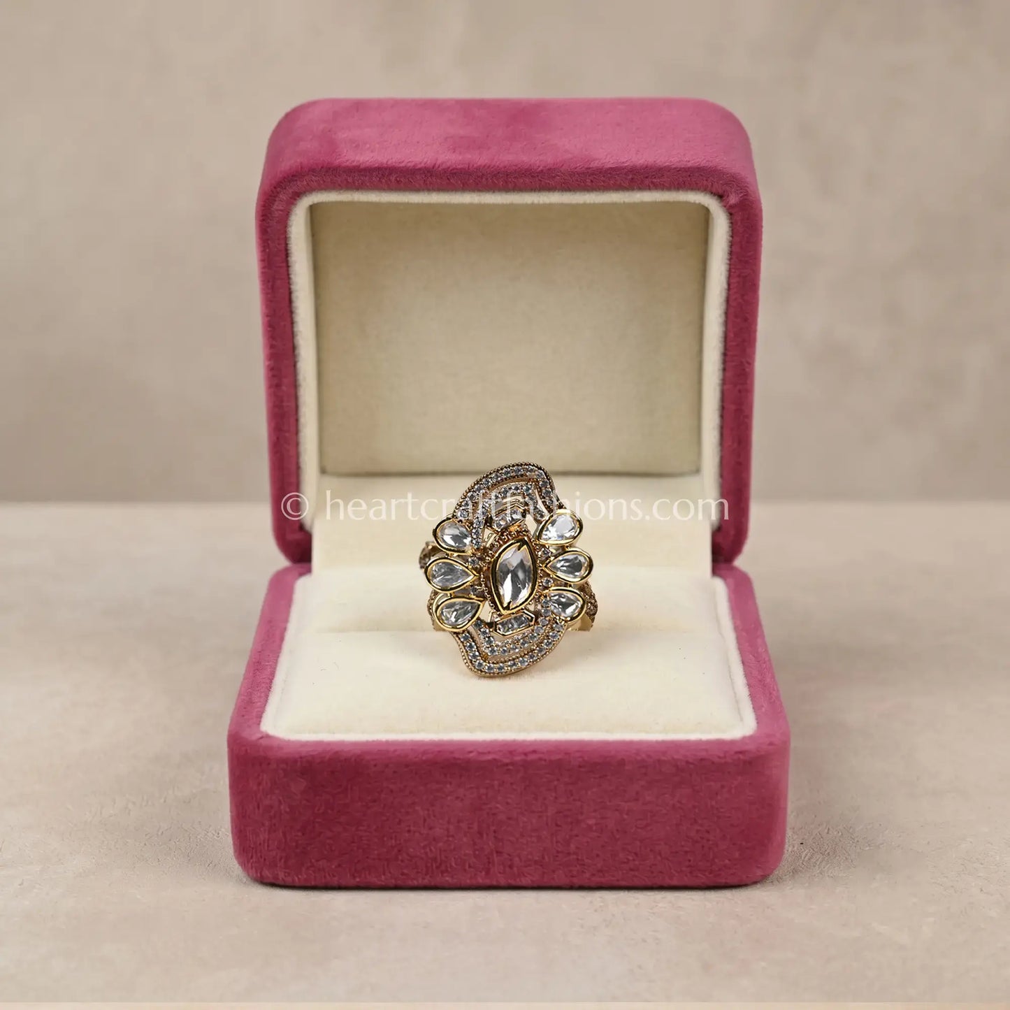 Sunehri Kundan Chandrika Ring