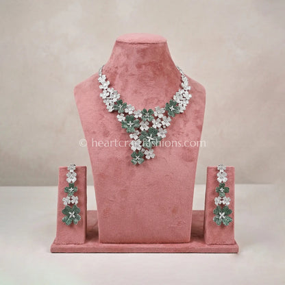 Emerald & Diamond Pave Clover Cluster Set