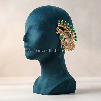 Emerald Peacock Amrapali Ear Cuff