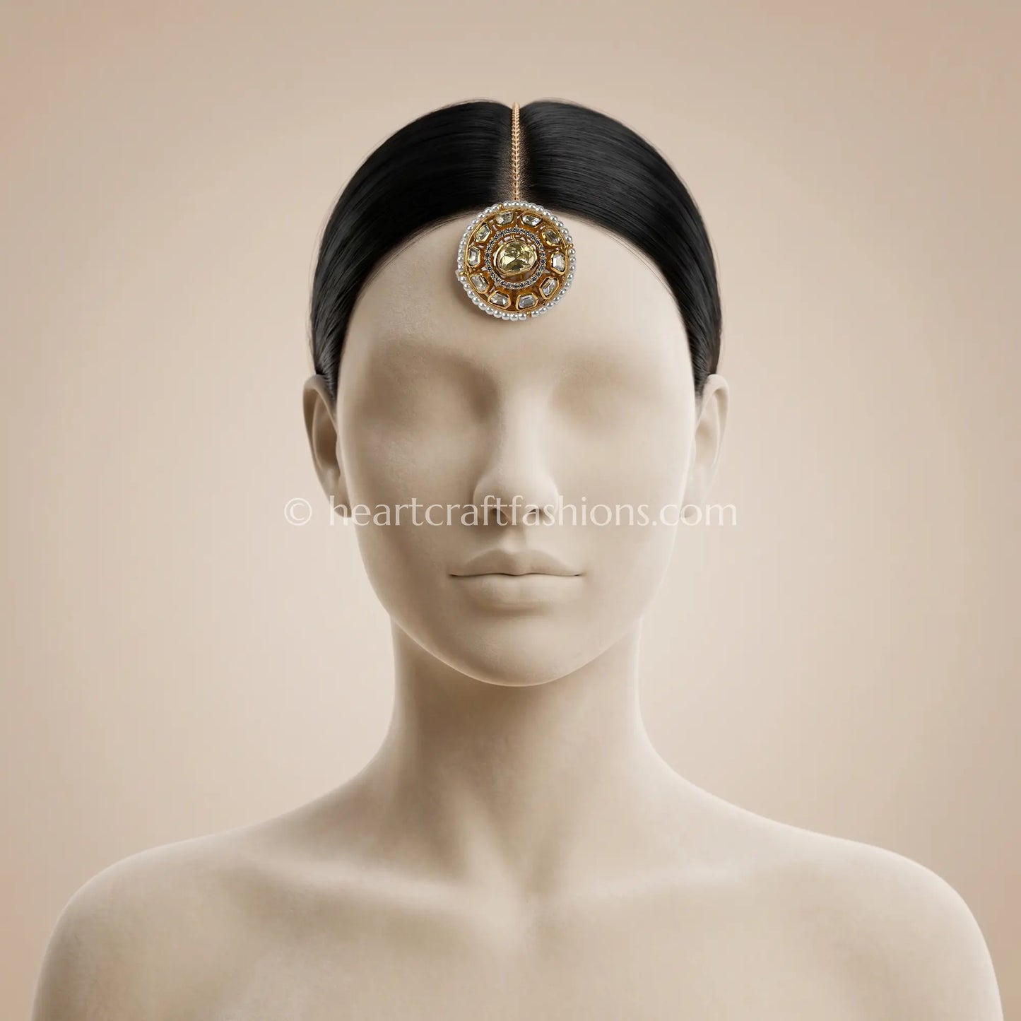 Royal Moissanite Champagne Kundan Borla