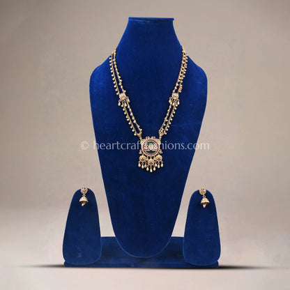 Purple Heritage Temple Long Necklace Set