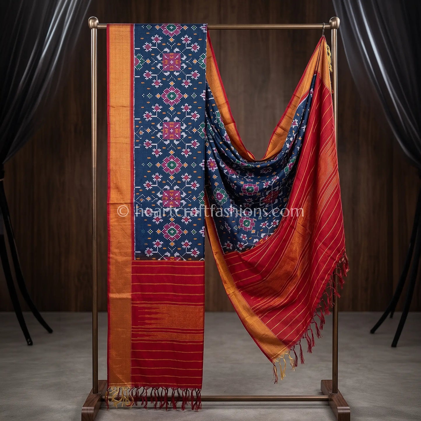 Deep Navy Patola Silk Dupatta