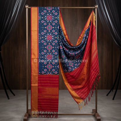 Deep Navy Patola Silk Dupatta