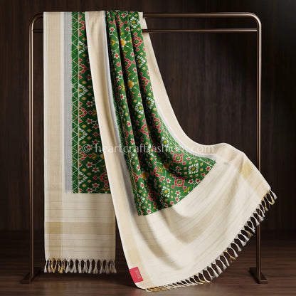 Parrot Green Patola Silk Dupatta