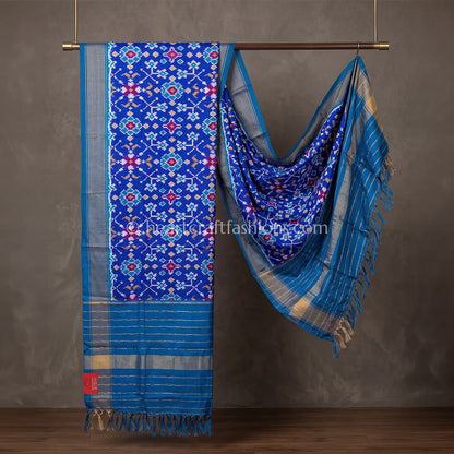 Indigo Blue Patola Silk Dupatta