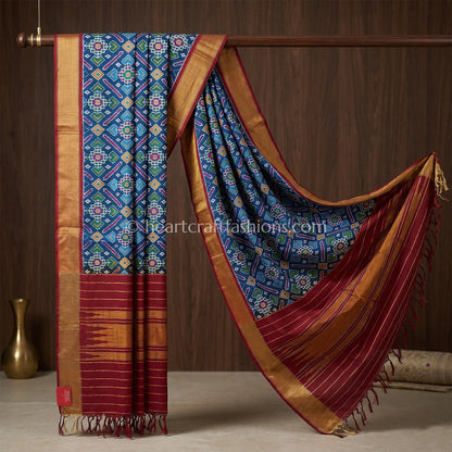 Navy Blue Patola Silk Dupatta