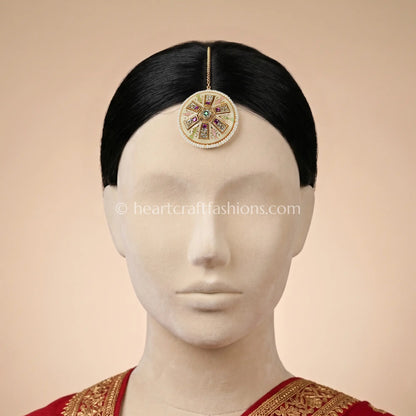 Heritage Rajwadi off white pearl bordered Borla