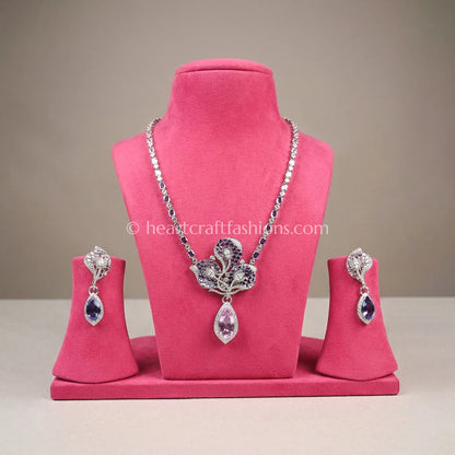 Amethyst & Morganite Orchid Bloom Pendant Set