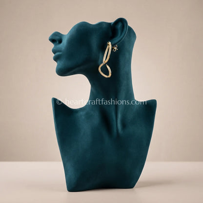 Pure Silver Gold-Plated Pavé Infinity Loop Statement Earrings – Hallmarked